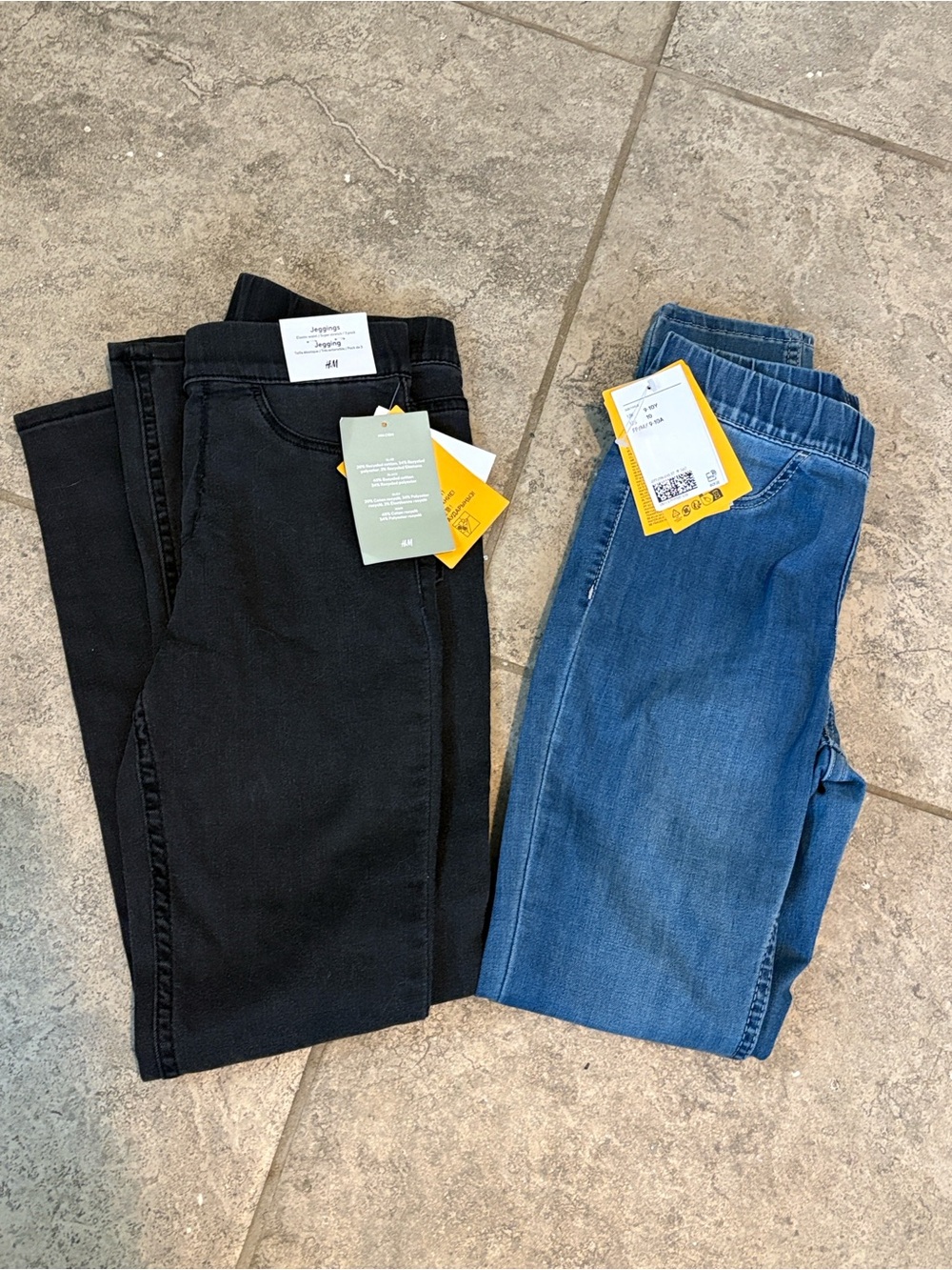 H&M kids Slim Straight Jeans in Black and Blue